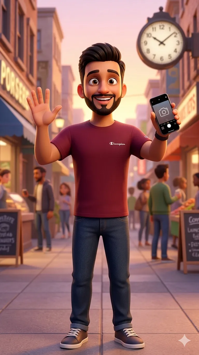 3D avatar, on the clock