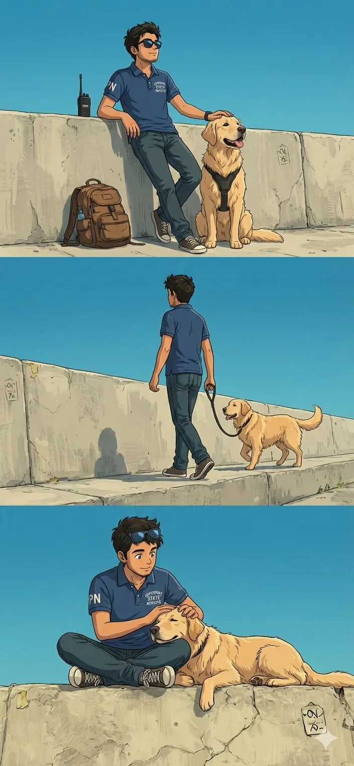 Three-panel cut
