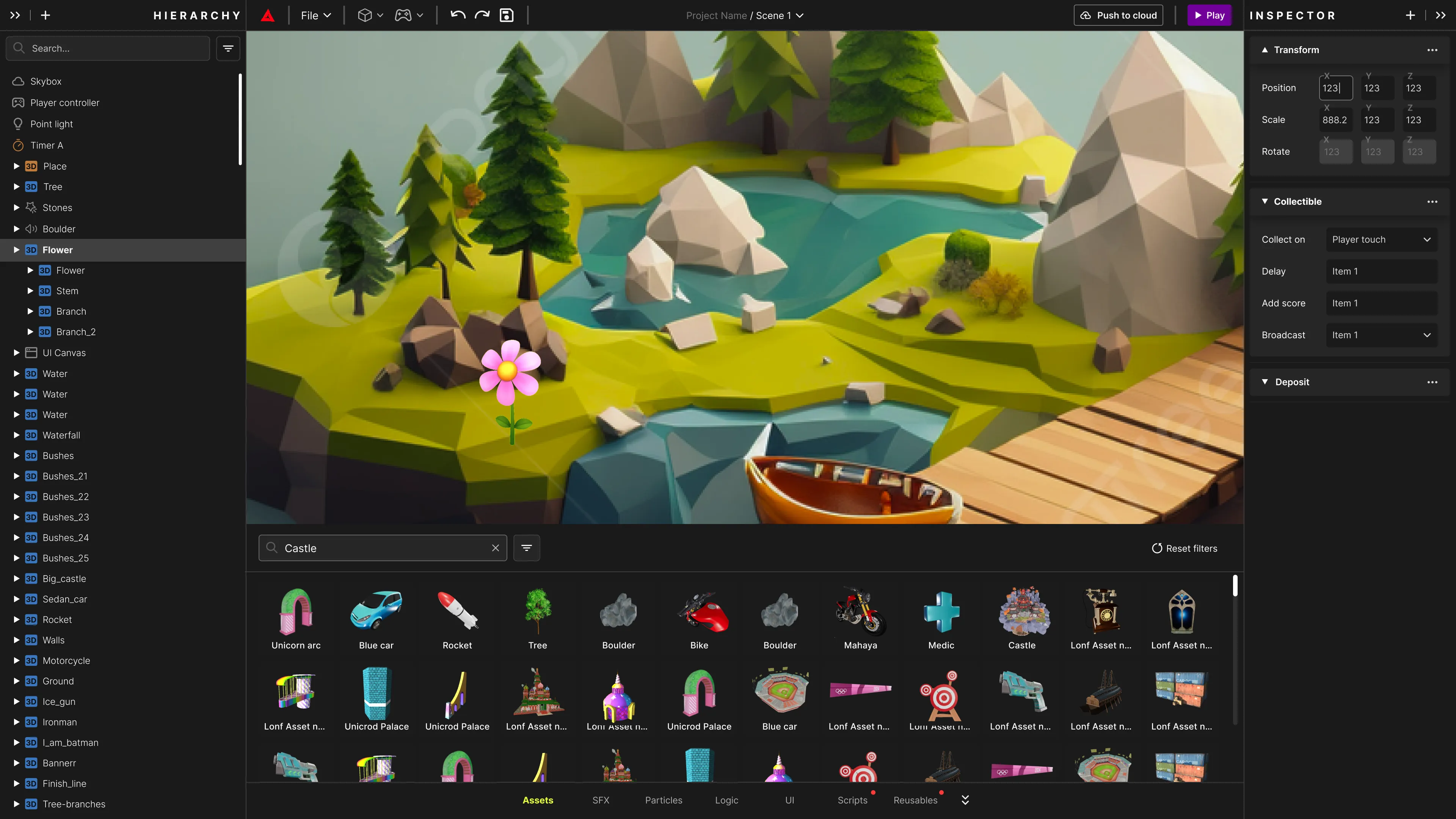 RT Studio V2 interface — Hierarchy, Viewport, Inspector, Asset Panel